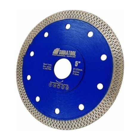 Marbre scie lame diamant porcelaine carrelage céramique disque de coupe à sec outil bleu filet tranche 125mm, Ensoleillé (1/4)