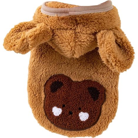Pull pour chien de petite taille - Motif ours mignon - Vêtement d'hiver chaud pour chiot - Tenue de vacances d'anniversaire pour petits chiens, chats, chihuahua - Pull d'hiver chaud (café, taille XL)