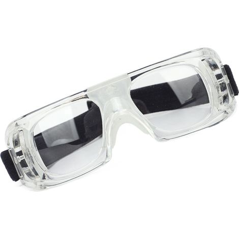 Sportbrille, verstellbares Design, gebogener Rahmen, stoßfestes PC-Material, Schutzbrille für Kinderbasketball, weiß. (1/5)