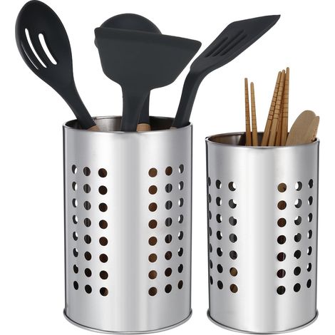 Égouttoir à ustensiles de cuisine, égouttoir à vaisselle, panier à baguettes, étagère de rangement murale ou verticale, boîte de rangement pour cuillères et fourchettes (1/5)