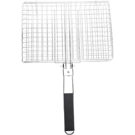 Panier de Cuisson Pliable pour Barbecue, Poisson, Légumes, Crevettes, Grille Antirouille Idéal 2 à 4 Personnes, Galvanoplastie en Acier au Carbone (A) - A (1/5)
