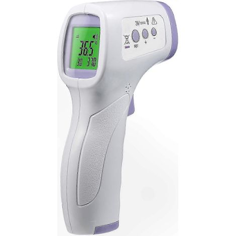 Thermomètre frontal infrarouge sans contact avec écran couleur, adapté à tous les âges. (1/5)