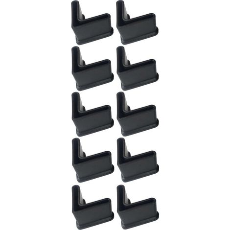 Lot de 10 patins de protection pour meubles – Embouts en caoutchouc souple pour tubes profilés – Dimensions 30x30mm – Installation sans outil