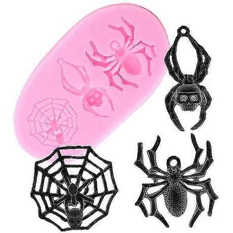 Molde de silicona con forma de araña para Halloween, herramienta para decorar pasteles, molde para chocolate y arcilla de caramelo. (1/5)