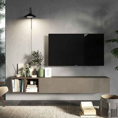 Mobile ingresso sospeso L 194x29x30 comp 49 - Infinity ARGILLA / MERCURE (1/2)