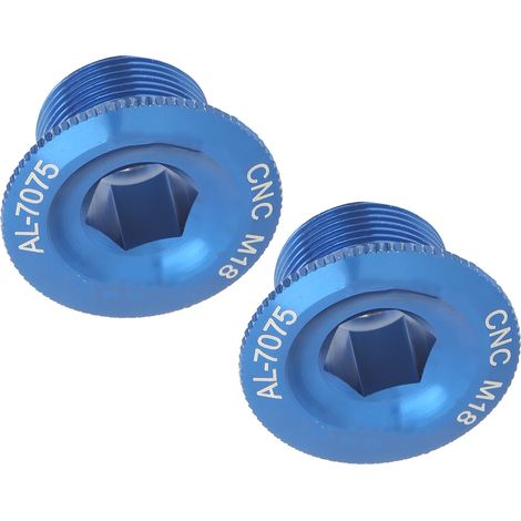 2 Pièces Boulons de Manivelle M18 en Alliage d'Aluminium Bleu pour VTT et Vélos, Fixation de Pédalier (1/5)