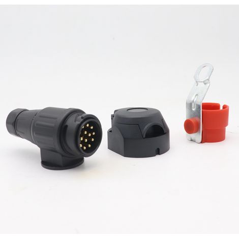 Lot de 4 connecteurs 7 voies pour éclairage de remorque – Prise mâle/femelle avec câble nylon – Idéal pour camion et semi‑remorque (1/5)