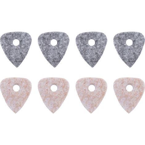 Lot de 8 médiators en feutre pour ukulélé (beige, gris)-3X2.5cm (1/3)