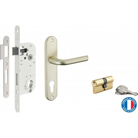 Thirard – Serrure encastrable à cylindre 30x30mm – Axe 40mm – 3 clés – Finition zinguée – Pour bois dur et teck (1/4)