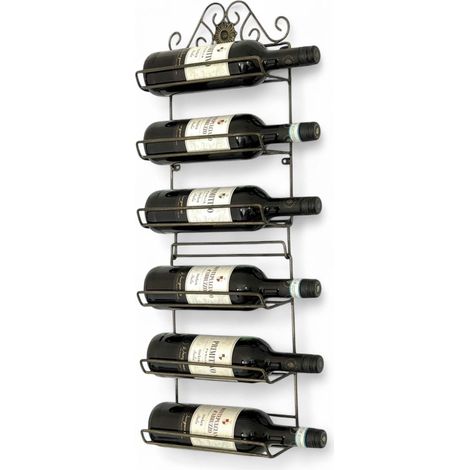 DanDiBo Weinregal Wand Metall Schwarz 240404 Flaschenregal Schmal Wandmontage Wine Rack Weinflaschenhalter Weinhalter Flaschenhalter (1/5)