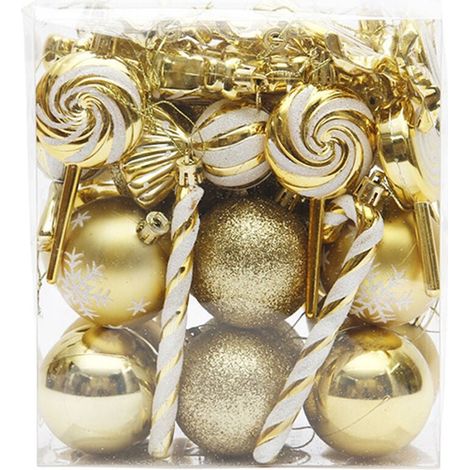 Lutscher, Set bemalter Weihnachtskugeln, Weihnachtsanhänger (1/4)