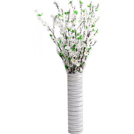 Bouquet de fleurs de pêcher artificielles, 125 cm, fleurs en soie, toucher réaliste, plusieurs branches, décoration pour la maison, un mariage ou un vase. (1/5)