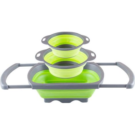 Passoire pliable - Égouttoir à poser sur l'évier - Passoire en silicone pour légumes
