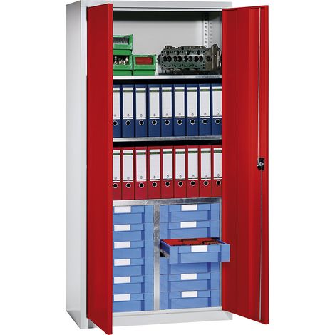 eurokraft pro, Armoire d'atelier et à tiroirs, 3 tablettes, 12 (1/3)