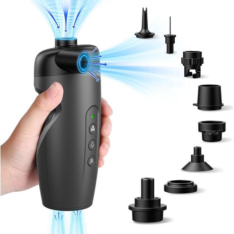 Elektrische SUP-Luftpumpe für Aufblasartikel, wiederaufladbare 20-PSI-Luftpumpe mit 3000-mAh-Akku, Luftmatratzenpumpe für aufblasbaren Pool, Floß, Bett, Boot, Schneering
