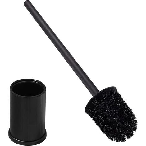 ZOLGINAH Brosse de Toilette Noire Brosse WC et Support en Métal pour Salle de Bain, Design Minimaliste Brosse WC