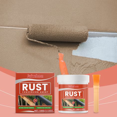 Water-based metal anti-rust primer - waterproof, rust-removing, corrosion-resistant metal surface renovation primer - anti-rust primer 100g1 + brush1 -- BIEMMEDUE (1/5)