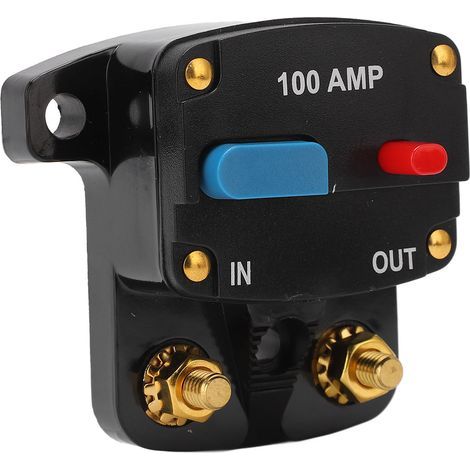 Coupe-circuit manuel 100A pour autoradio, avec fusible en ligne et support, pour système stéréo auto, bateau, camion et bus. (1/5)