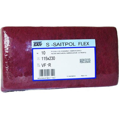 10PZ FOGLIO ABRASIVO SCOTCHBRITE SAITPOL FLEX mm. 115x230. tipo VF