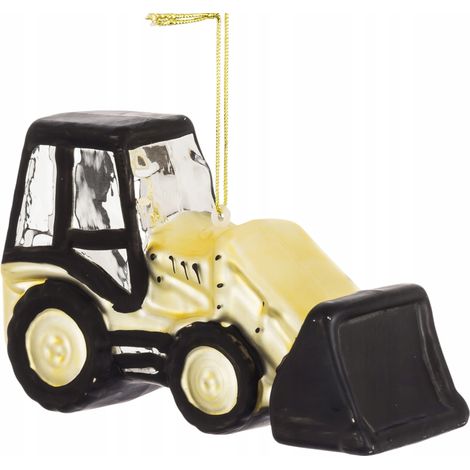 boule de Noël en verre, figurine de bulldozer, tracteur, pendentif sapin de Noël (1/4)