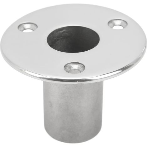 Accesorio para pasamanos de barco, soporte de tubo de cubierta empotrado de 25 mm/0,98 pulgadas y 90°, base de montaje para pasamanos, base de tubo de pasamanos de acero inoxidable para yates marinos. (1/5)