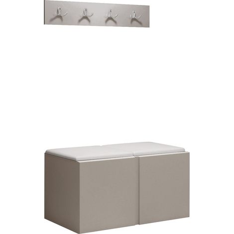 Conjunto para recibidor Pinis VI, Cachemira, 0x0x0cm, Cuero ecológico, Aglomerado laminado, Colocada, Montada en la pared