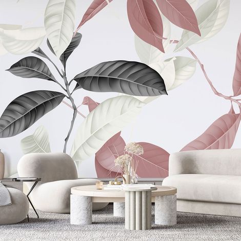 Papier peint panoramique - Feuilles tropicales - 130 cm x 73 cm (1/4)