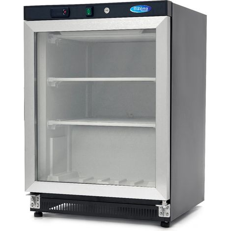 Congélateur professionnel 200L avec porte vitrée noir régulateur électronique - Maxima