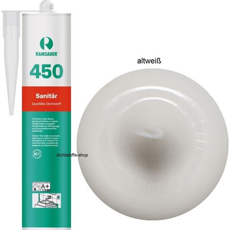 Ramsauer 450 Sanitär Silikon Fugen Dichtstoff 310ml Kartusche altweiß