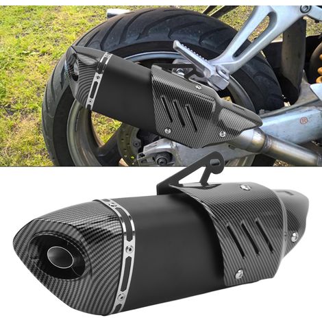 Section arrière de tuyau d'échappement de moto, silencieux de moto, 460 mm, convient aux tuyaux d'échappement de 38 mm à 51 mm (bande triangulaire noire inclinée avec revêtement texturé automobile), s (1/5)