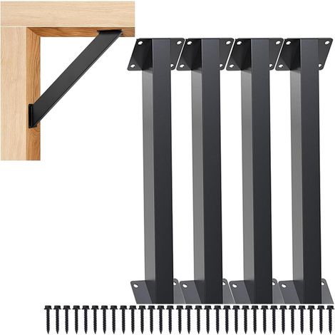 Lot de 4 Connecteurs de Poutre avec Vis, Sabot de Charpente Métallique Connecteur de Bois pour Construction Pergola Clôture Carport (1/5)