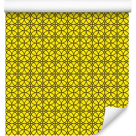 Carta da parati con motivo geometrico giallo per soggiorno e camera da letto, 50x1000 cm (1/5)