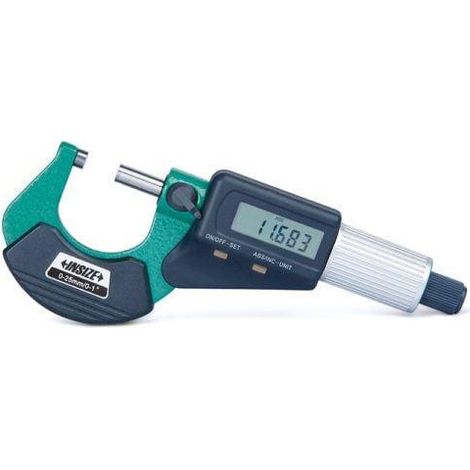 Micrometro Elettronico Insize Nero 25 mm Preciso