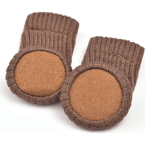 Non-slip knitted furniture socks for chair legs, prevent scratches, reduce noise, easy to move, 24 pieces, brown (1/2)