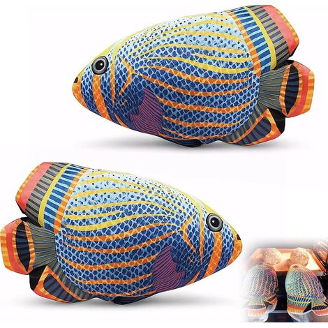 Gants de cuisine, lot de 2, maniques et protection thermique, 26 × 15 cm, motif poisson amusant, résistants à la chaleur, doux et antidérapants, gants et dessous de plat. (1/5)
