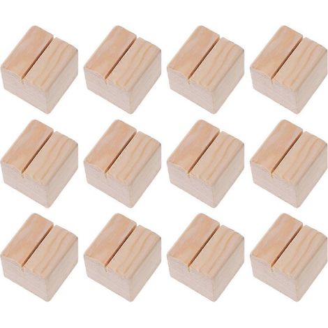 12 pinces porte-photos en bois naturel, supports mémo, pinces de bureau, objets de décoration, cadeaux, papeterie de bureau, organisateur, décoration intérieure (3 x