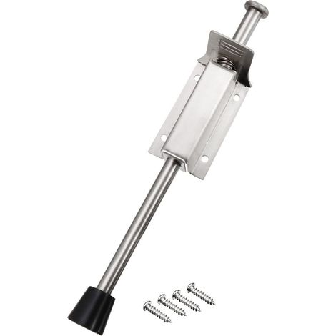 Butée de porte à ressort et verrouillage facile – Acier inoxydable brossé – Longueur 245 mm