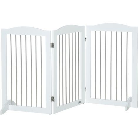 Klappbares Hundegitter mit 3 MDF-Paneelen in Weiß MODENUIT 154 x 30 x 80 cm (1/5)