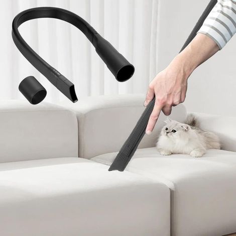 Flexible Flat Crevice Tool for All Vacuum Cleaners with 32/35 mm Connection, Universal Clipping Nozzle for Cleaning Under Furniture and Car Seats (62 cm) (1/5)