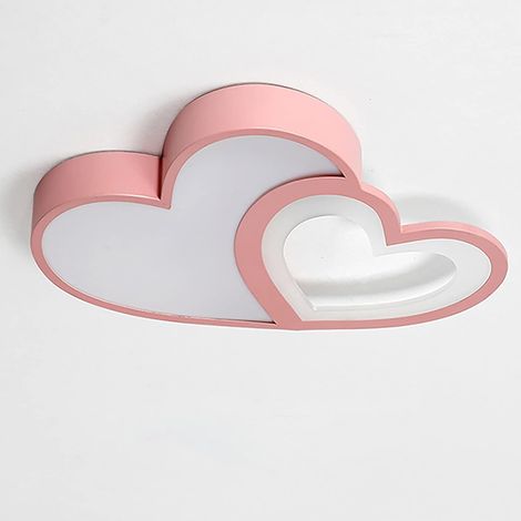 LED Cartoon Plafonnier Moderne Bébé Plafonnier Télécommande Dimmable Nursery Lampe Chambre Lampe Acrylique Abat-Jour Décoratif Plafonnier Garçons Filles Chambre Lustre Rose 55Cm (rose) (1/5)