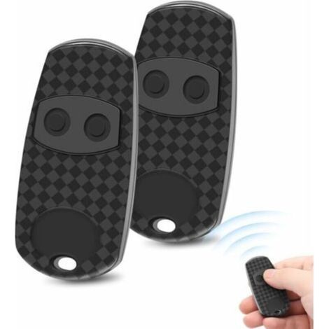 Schwarze 2er-Packung Tor- und Garagentor-Fernbedienungen, kompatibel mit den gängigen Modellen 432EV, 432EE, 432NA und 433,92 MHz. (1/5)