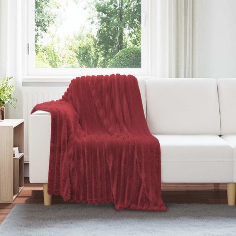 Wohndecken 6 pcs Bordeauxrot 150 x 130 cm Fleece