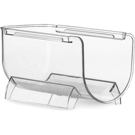 Juego de 4 organizadores de botellas, apilables, de plástico transparente, para vino, agua, refrescos y cerveza, ideales para la cocina, el refrigerador y la despensa. (1/5)
