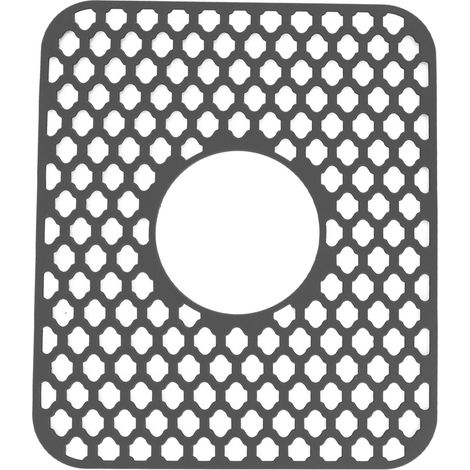 Protecteur de fond d'évier en silicone antidérapant et résistant à la chaleur, pour évier en acier inoxydable ou céramique, couleur gris (1/5)