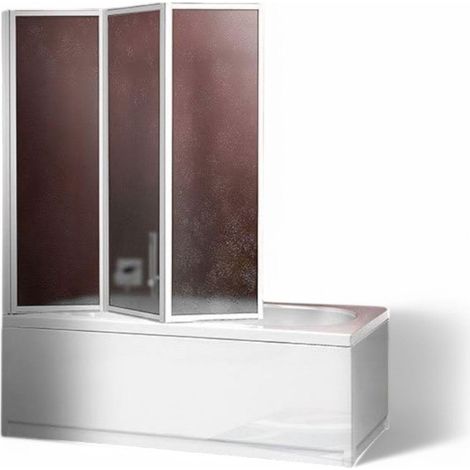 Parete sopravasca 1 lato in con struttura in alluminio e acrilico bianco 3 ante 134 cm (1/3)