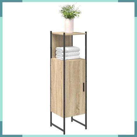868043 Cabinet de salle de bain avec étagère Beige 33 x 33 x 120,5 cm (1/5)