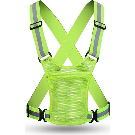 Ensemble de gilets de sécurité réfléchissants, adaptés comme équipement de sécurité réfléchissant pour le cyclisme, le jogging, la course à pied et la marche. (1/5)