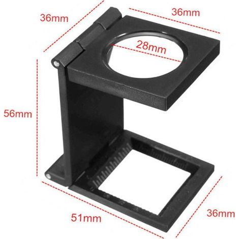 Loupe de Table Compte-fils , Pliable Compteur de fils en métal , grossissement de 10x , loupe de lecture pour travail , bureau maison , réparation , hobby , artisanat , journaux,Loupe-Muntra (1/4)