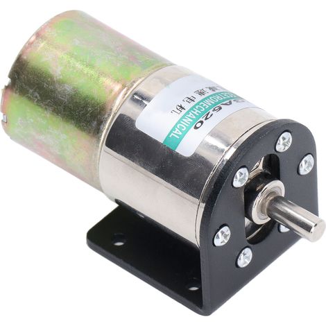 Micromoteur à balais avec support, verrouillage automatique, format compact, vitesse réglable, moteur à engrenages basse vitesse, 24 V CC, 10 W, 0-600 tr/min (1/5)