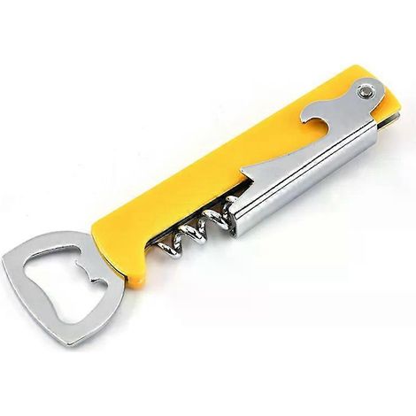 Ouvre-bouteille portable facile à utiliser, mini tire-bouchon en acier inoxydable, tire-bouchon à double charnière pour l'extérieur, ouvre-bouteille à bière (1/5)